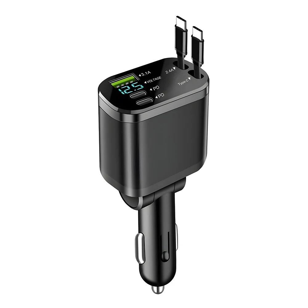 Chargeur voiture 5-en-1 rétractable