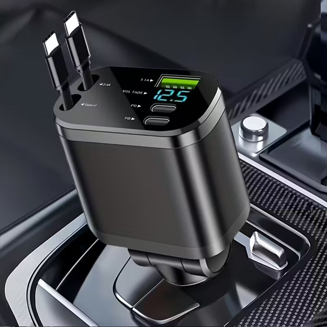 Chargeur voiture 5-en-1 rétractable