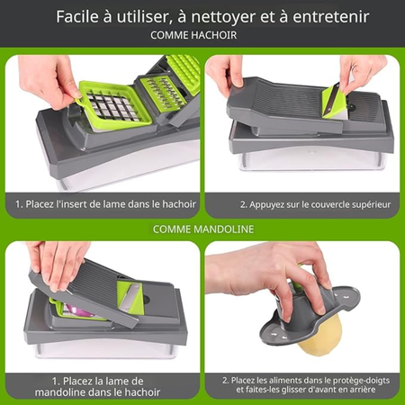 Hachoir à légumes multifonction 16 en 1